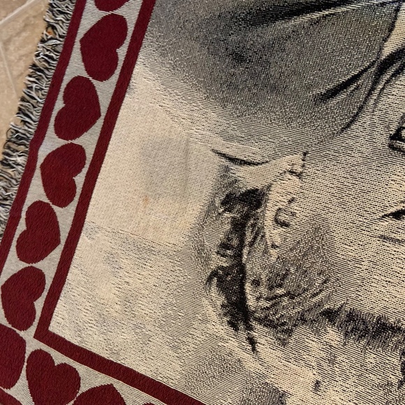 VTG I Love Lucy Lucille Ball Lucy Ricky Graphic Tapestry Woven Afghan 50" x 60" - Picture 11 of 16